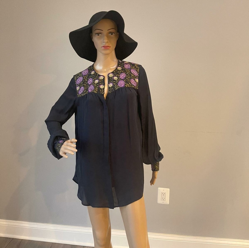 Haute Hippie embroidered silk blouse
